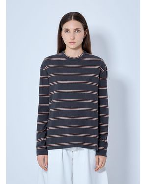 Jil Sander Striped Long Sleeve T-Shirt - Blue