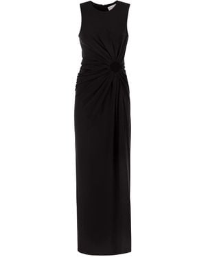 Sportmax Spxsaletta – Long Stretch Jersey Dress With Draping And Cut-Out - Black