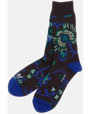 Sacai Floral Socks - Blue