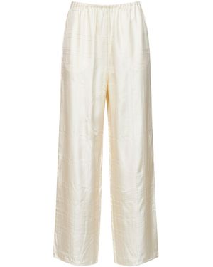 TOTEME Cream Monogram Silk Pj Pants - White