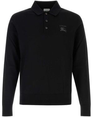 Burberry Wool Polo Shirt - Black