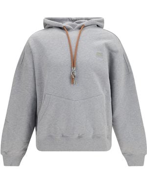 Loewe Hooded Sweatshirt With Drawstring Melange - Gray