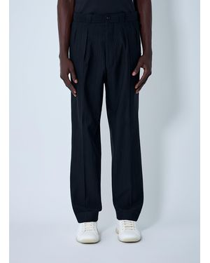 Prada Wool-Blend Pinstripe Pants - Blue