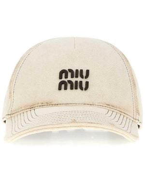 Miu Miu Cotton Baseball Cap - White