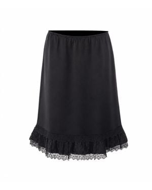 Ganni Fluid Satin Midi Skirt - Black