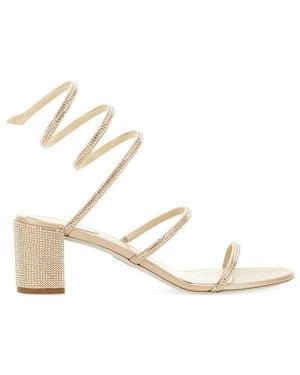 Rene Caovilla Elegant Mini Heels With 3.5 Cm Height - Natural