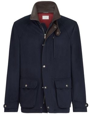 Brunello Cucinelli Wool Caban Coat - Blue