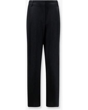 Stella McCartney Pleated Straight Satin Pants - Black