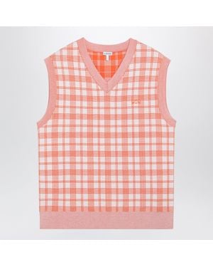 Loewe And Checked Wool Vest - Pink