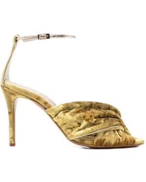 forte_forte Velvet Heel Sandals - Metallic