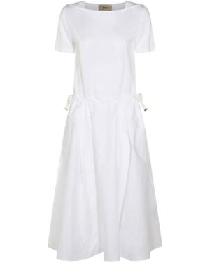 Herno Midi Dress With Drawcord Waist - White