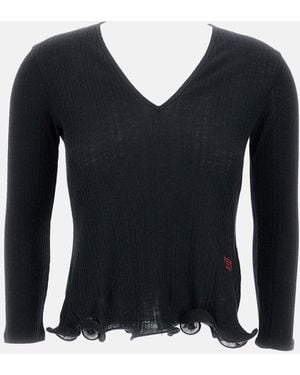 Fendi Rib Kint Top Roma - Blue