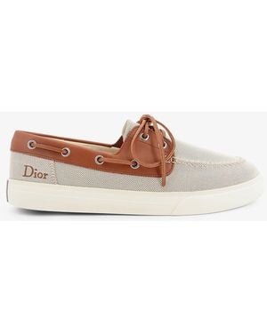 Dior Dior Chester Dioriviera Canvas And Leather Loafers - Brown