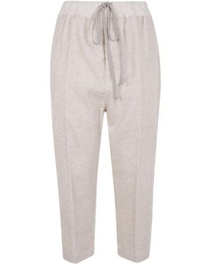Rick Owens "Drawstring Astaires" Cropped Pants - White