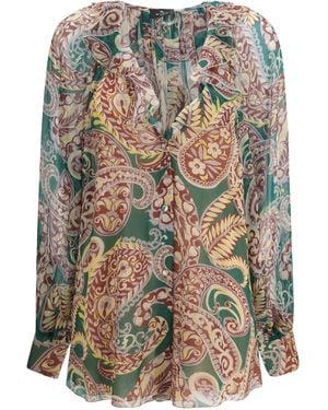 Etro Silk Crepon Shirt - Gray
