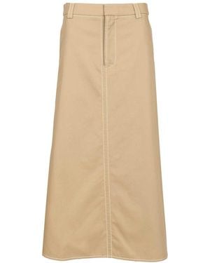 Ami Paris Ami Long A-Line Skirt - Natural