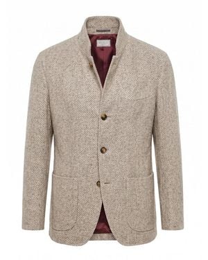 Brunello Cucinelli Outerwear Blazer With Patch Pockets - Natural