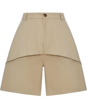 Loewe X Paula's Ibiza Lightweight Cotton Shorts With Asymmetric Panel Construction - Natural