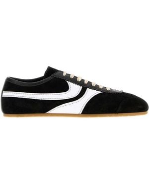 Dries Van Noten Two-Tone Leather And Suede Sneakers - Black