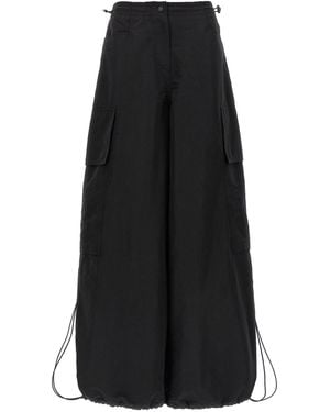 Palm Angels Wide-Leg Nylon Parachute Pants With Adjustable Cuffs - Black