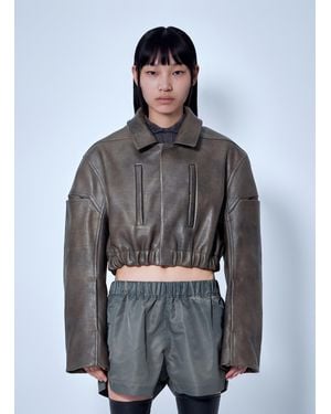 Rick Owens Collared Mac Bomber Jacket - Gray