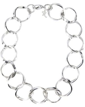 Raf Simons Linked Rings Necklace - White