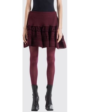 Alaïa Ruffled Wool Mini Skirt - Red