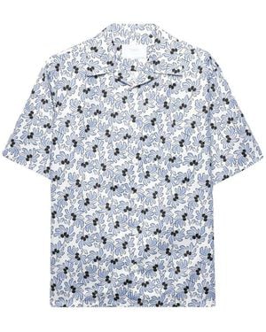 Prada Freesia-Print Cotton Blend Bowling Shirt - White