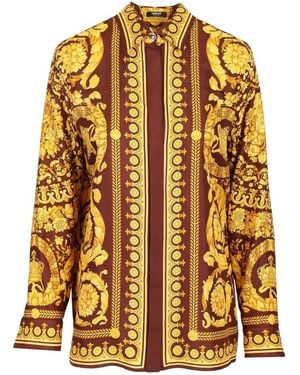 Versace Silk Twill Shirt - Yellow