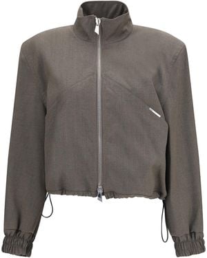 The Attico Wool-Blend Bomber - Gray