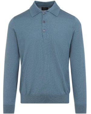 Brioni Long Sleeves Polo - Blue