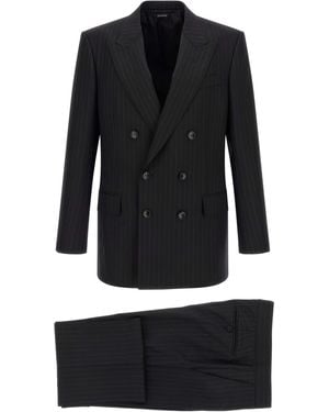 Tom Ford Pinstriped Double-Breasted Dress - Black