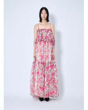 Chloé Chloé Long Silk Muslin Dress - White