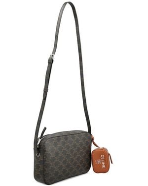 Celine Triomphe Canvas Crossbody Bag - Black