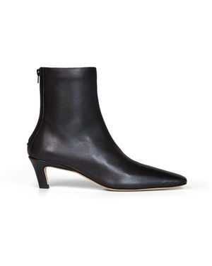 TOTEME Soft Nappa Leather Mid-Heel Ankle Boots - White
