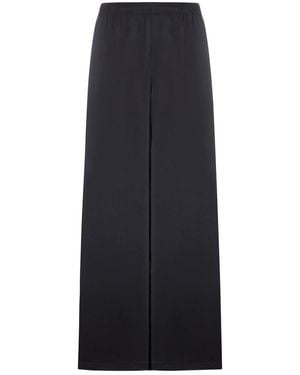 Courreges Satin Wide Train Pants - Blue