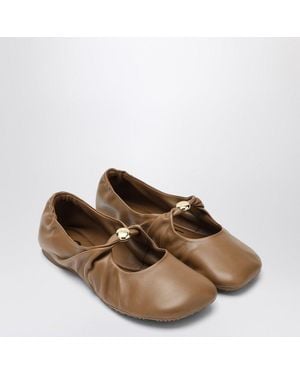 バレエシューズ LOEWE EMBELLISHED SUEDE TOY BALLERINAS LOEWE Crystal-embellished suede ballet flats | NET-A-PORTER