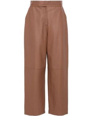 Fendi Leather Pants For - Brown