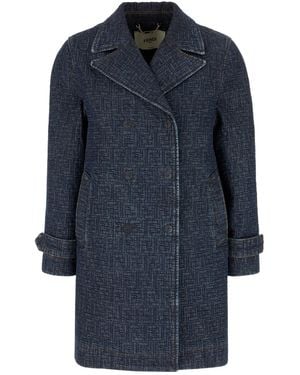 Fendi Clothing Coats - Blue