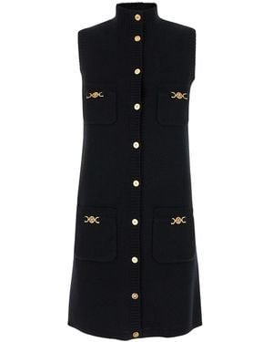 Versace Mini Sleeveless Dress With Medusa Detail - Black