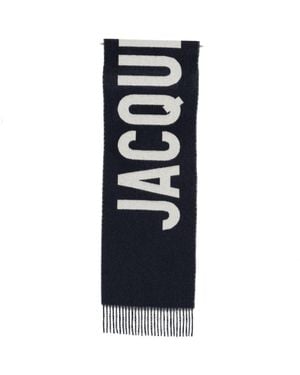 Jacquemus Logo Wool Scarf - Blue