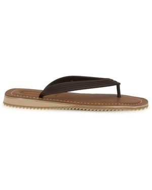 Miu Miu Flip-Flop Sandals Leather - Brown