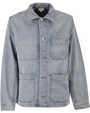 A.P.C. Cotton Denim Jacket With Patch Pockets - Gray