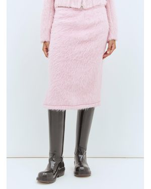 Dries Van Noten Fluffy Midi Skirt - Pink