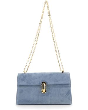 SAVETTE Chain Symmetry Clutch With Metal Details - Blue