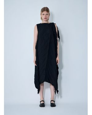Issey Miyake Wrinkled And Twisted Dress - Blue