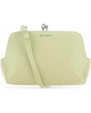 Jil Sander Pastel Leather Micro Goji Crossbody Bag - Yellow