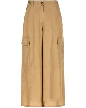 Max Mara Linen Cargo Pants - Natural