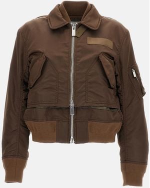 Sacai Nylon Twill Blouson - Brown