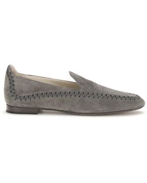 Giorgio Armani Leather Loafers - Gray